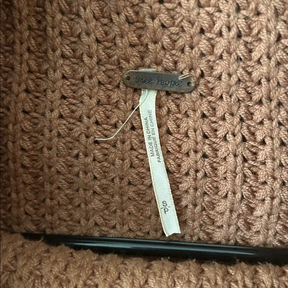 Free People Park City Pullover Waffle Knit Sweater cowl neck turtleneck small - Picture 4 of 6